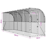 Against Wall Chicken Coop Silver 600 x 150 x 215 cm