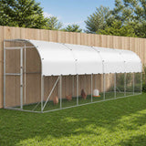 Against Wall Chicken Coop Silver 600 x 150 x 215 cm