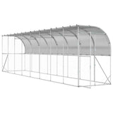 Against Wall Chicken Coop Silver 600 x 150 x 215 cm