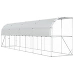 Against Wall Chicken Coop Silver 600 x 150 x 215 cm
