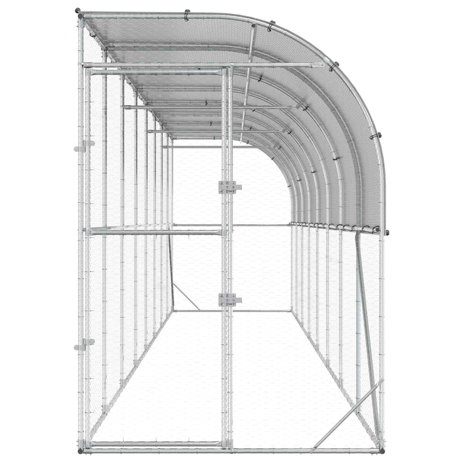 Against Wall Chicken Coop Silver 600 x 150 x 215 cm
