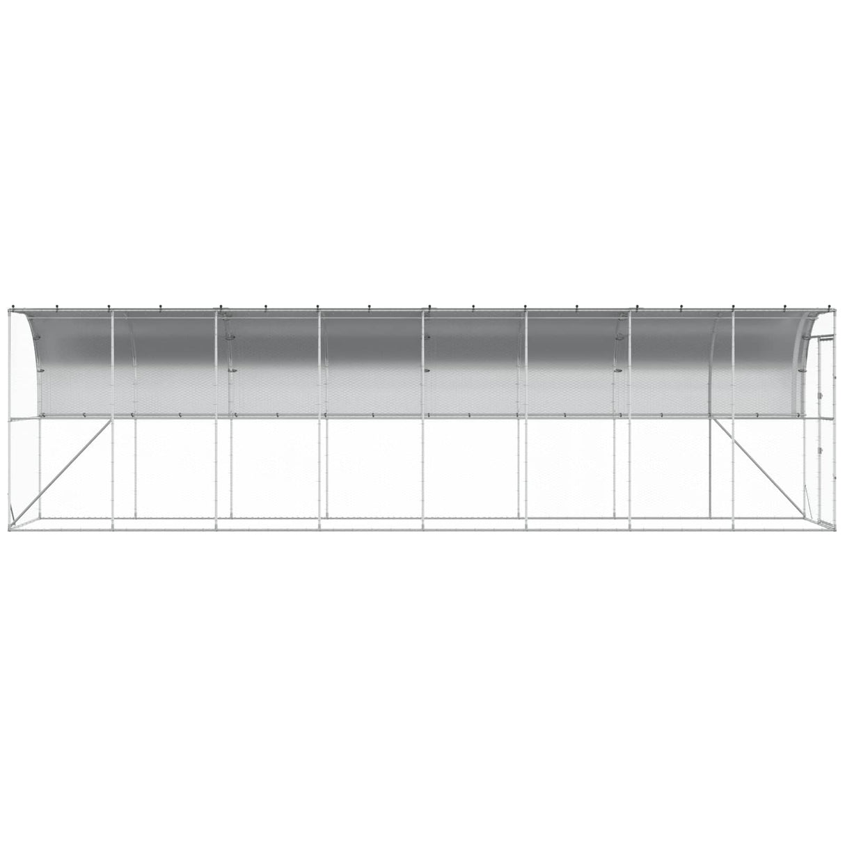 Against Wall Chicken Coop Silver 600 x 150 x 215 cm