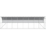 Against Wall Chicken Coop Silver 600 x 150 x 215 cm