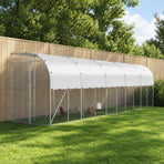 Against Wall Chicken Coop Silver 600 x 150 x 215 cm