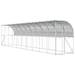 Against Wall Chicken Coop Silver 600 x 150 x 215 cm