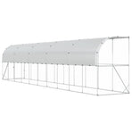 Against Wall Chicken Coop Silver 600 x 150 x 215 cm
