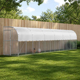Against Wall Chicken Coop Silver 600 x 150 x 215 cm