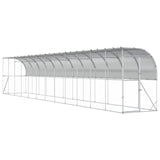 Against Wall Chicken Coop Silver 600 x 150 x 215 cm - Front View