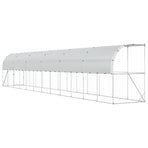 Against Wall Chicken Coop Silver 600 x 150 x 215 cm
