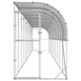 Against Wall Chicken Coop Silver 600 x 150 x 215 cm - Top-Down View