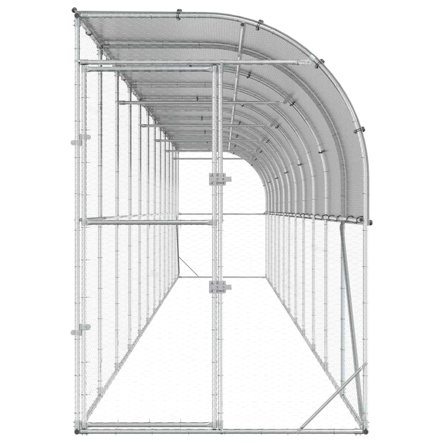 Against Wall Chicken Coop Silver 600 x 150 x 215 cm