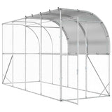 Against Wall Chicken Coop Silver 400 x 150 x 215 cm
