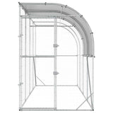 Against Wall Chicken Coop Silver 400 x 150 x 215 cm