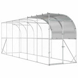 Against Wall Chicken Coop Silver 600 x 150 x 215 cm - Front View