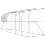 Against Wall Chicken Coop Silver 600 x 150 x 215 cm - Rear View