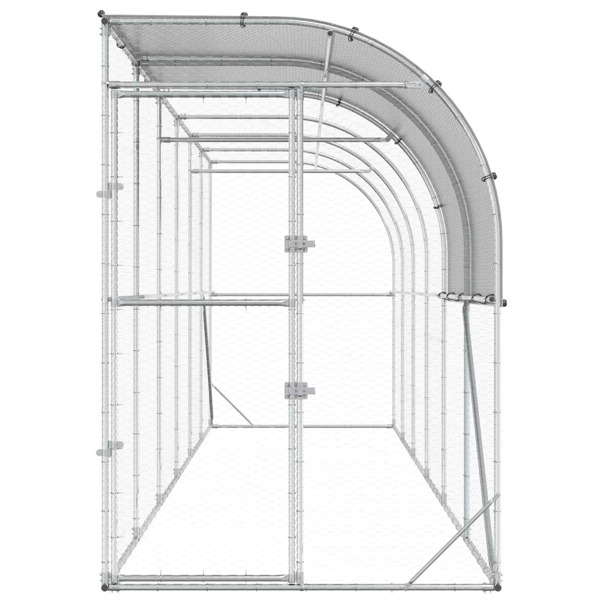 Against Wall Chicken Coop Silver 600 x 150 x 215 cm
