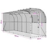 Against Wall Chicken Coop Silver 600 x 150 x 215 cm - Extra Image