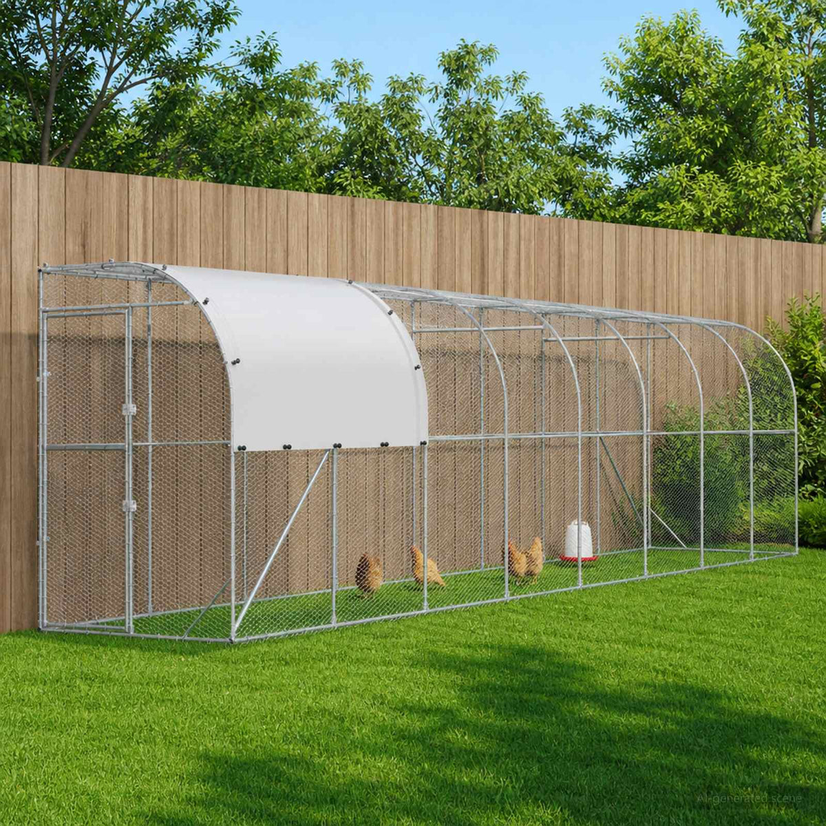 Against Wall Chicken Coop Silver 800 x 150 x 215 cm