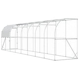 Against Wall Chicken Coop Silver 800 x 150 x 215 cm - Rear View