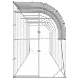 Against Wall Chicken Coop Silver 800 x 150 x 215 cm - Top-Down View