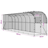 Against Wall Chicken Coop Silver 800 x 150 x 215 cm - Extra Image
