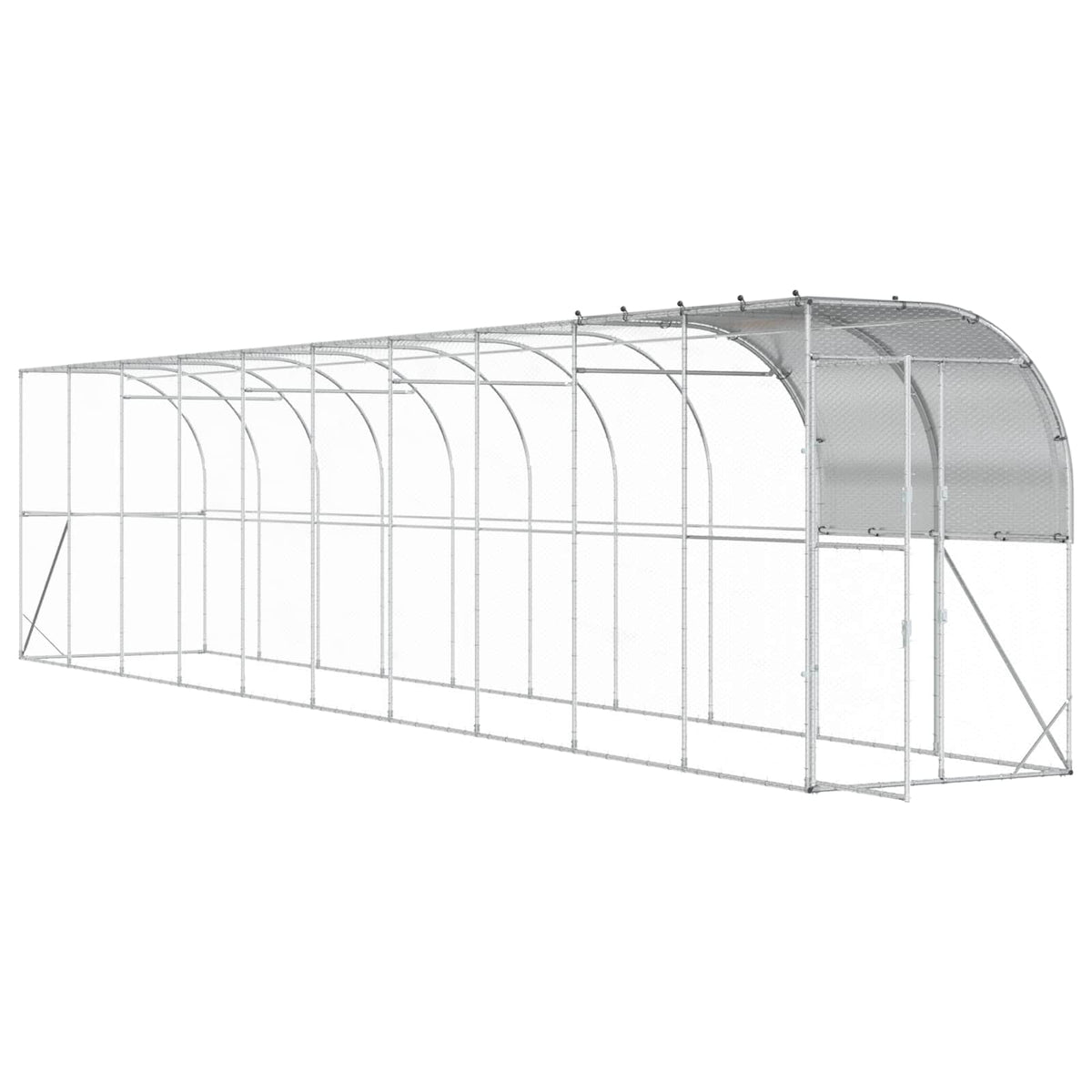 Against Wall Chicken Coop Silver 1000 x 150 x 215 cm