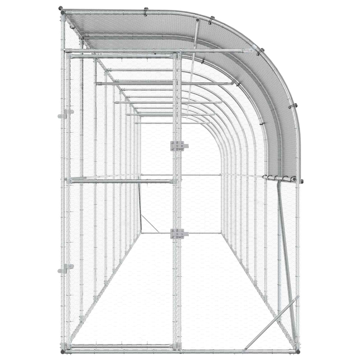 Against Wall Chicken Coop Silver 1000 x 150 x 215 cm