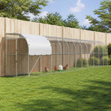 Against Wall Chicken Coop Silver 1200 x 150 x 215 cm