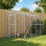 Against Wall Chicken Coop Silver 600 x 150 x 215 cm