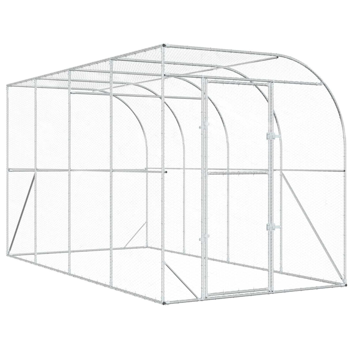 Against Wall Chicken Coop Silver 600 x 150 x 215 cm