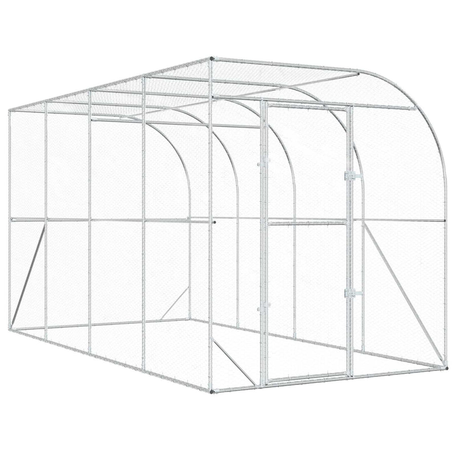 Against Wall Chicken Coop Silver 600 x 150 x 215 cm, image 2