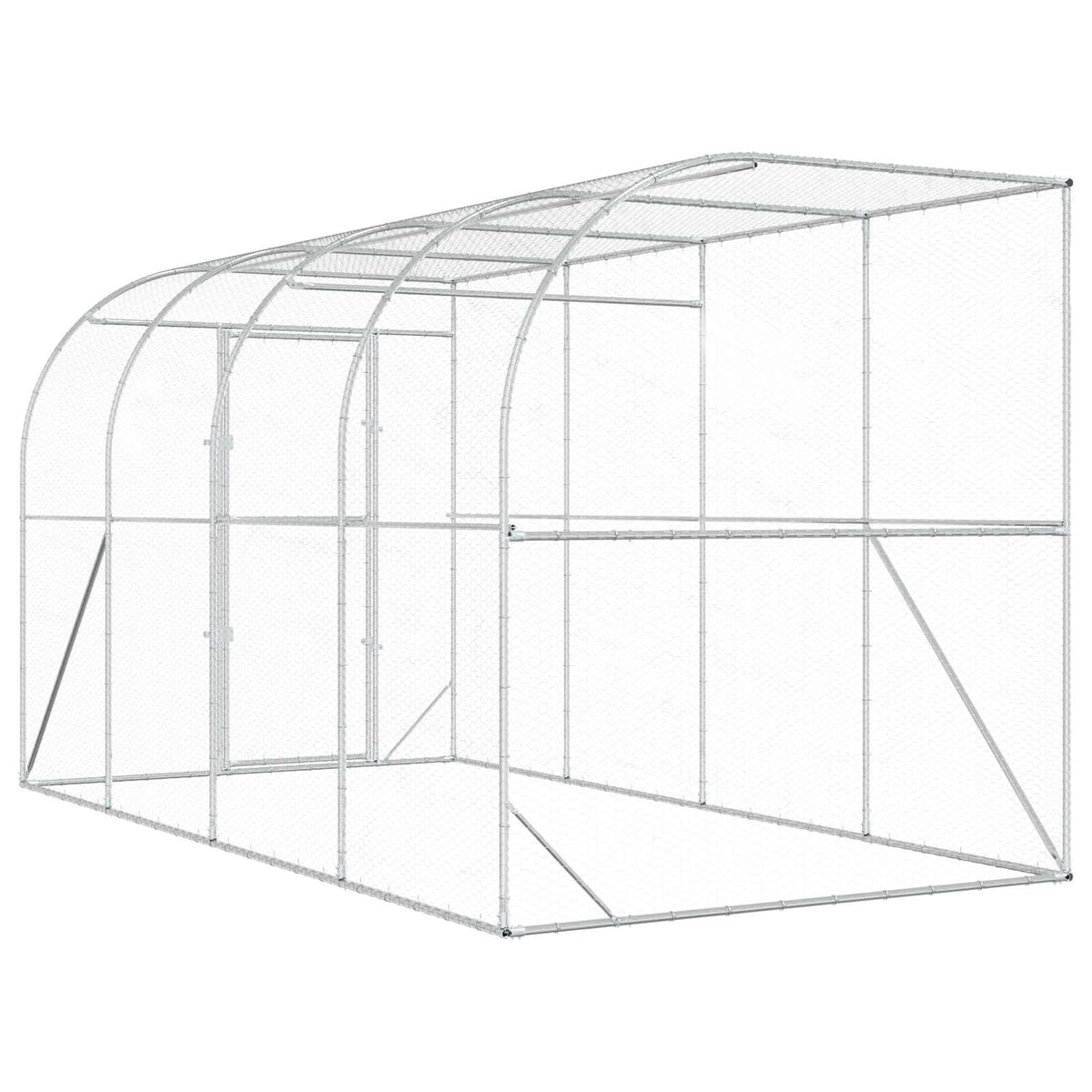 Against Wall Chicken Coop Silver 600 x 150 x 215 cm