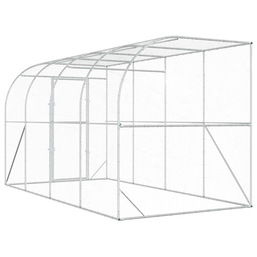 Against Wall Chicken Coop Silver 600 x 150 x 215 cm, image 6