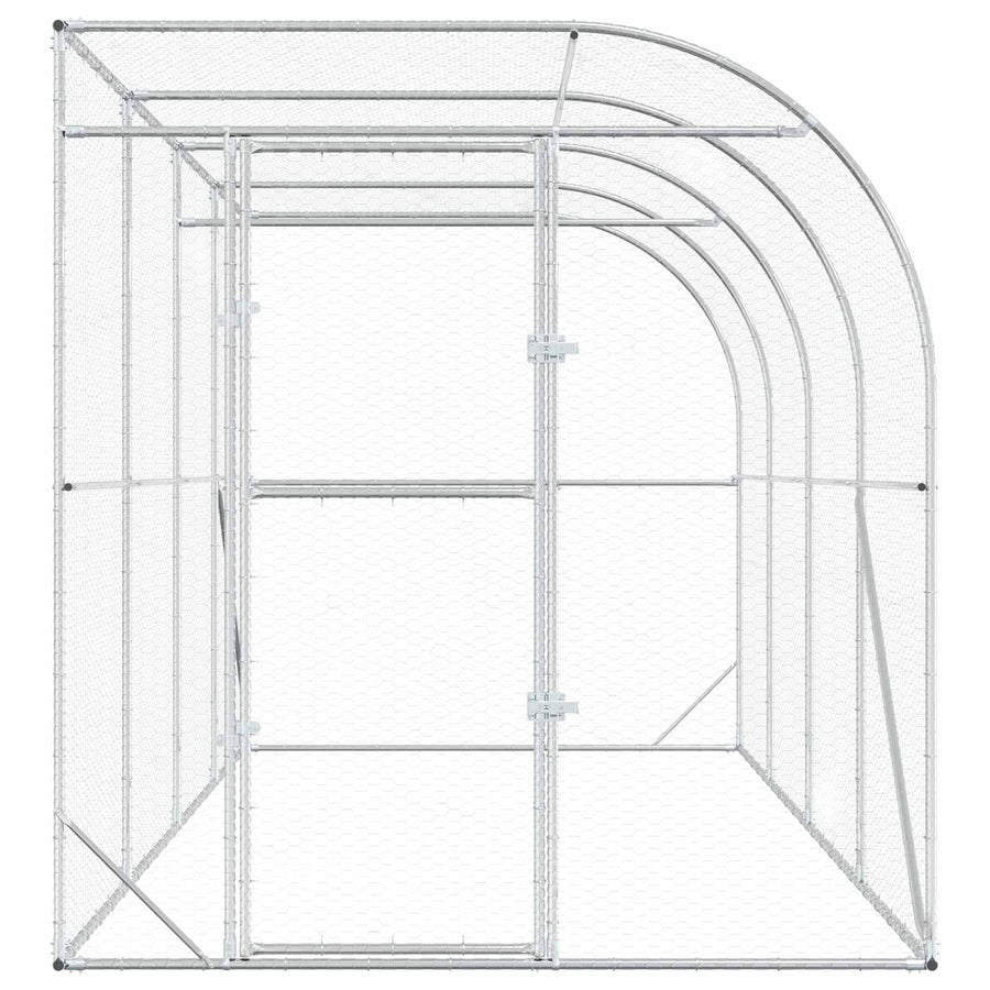 Against Wall Chicken Coop Silver 600 x 150 x 215 cm, image 4