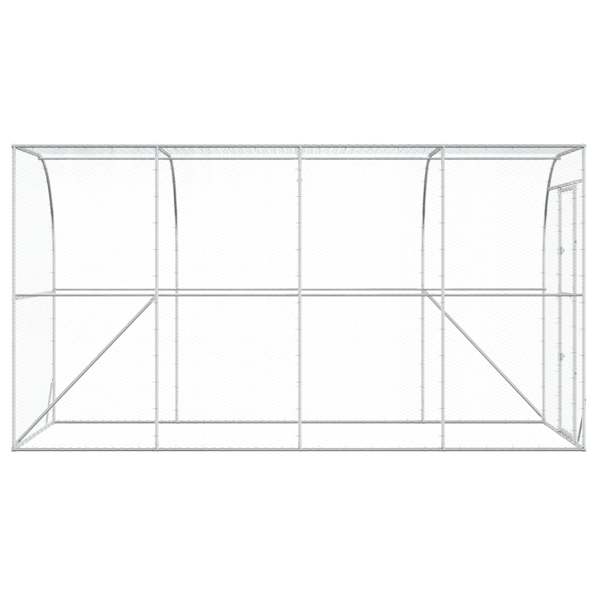 Against Wall Chicken Coop Silver 600 x 150 x 215 cm