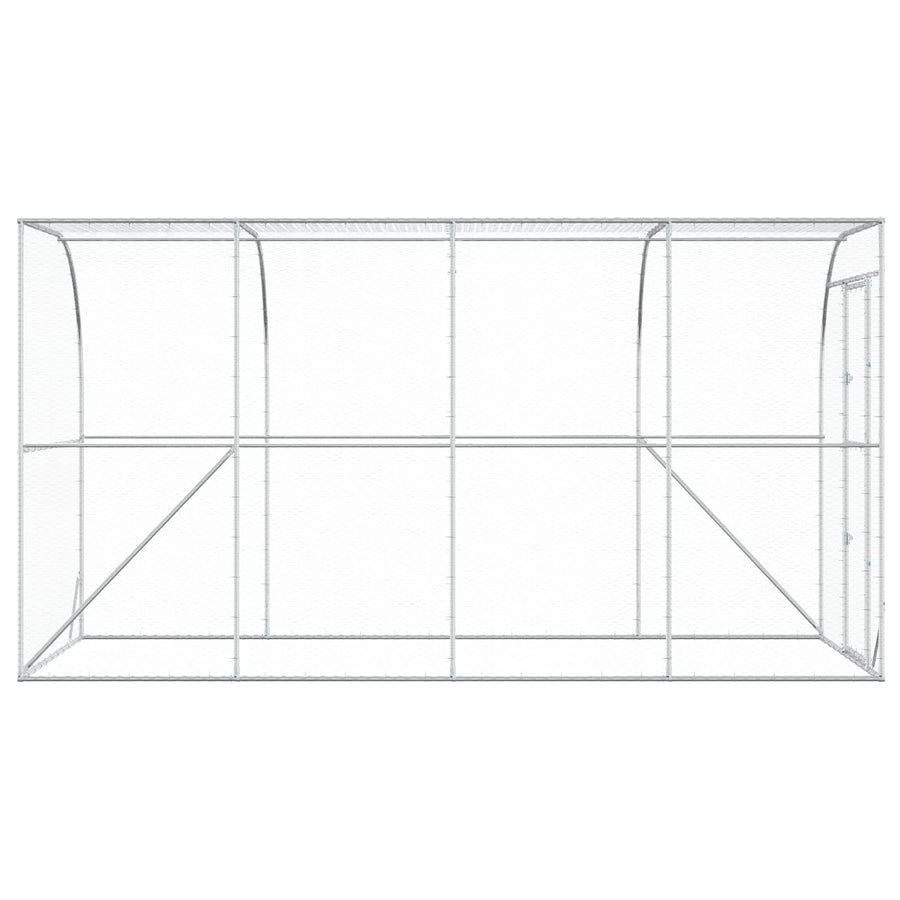 Against Wall Chicken Coop Silver 600 x 150 x 215 cm, image 5