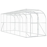 Against Wall Chicken Coop Silver 600 x 150 x 215 cm - Front View
