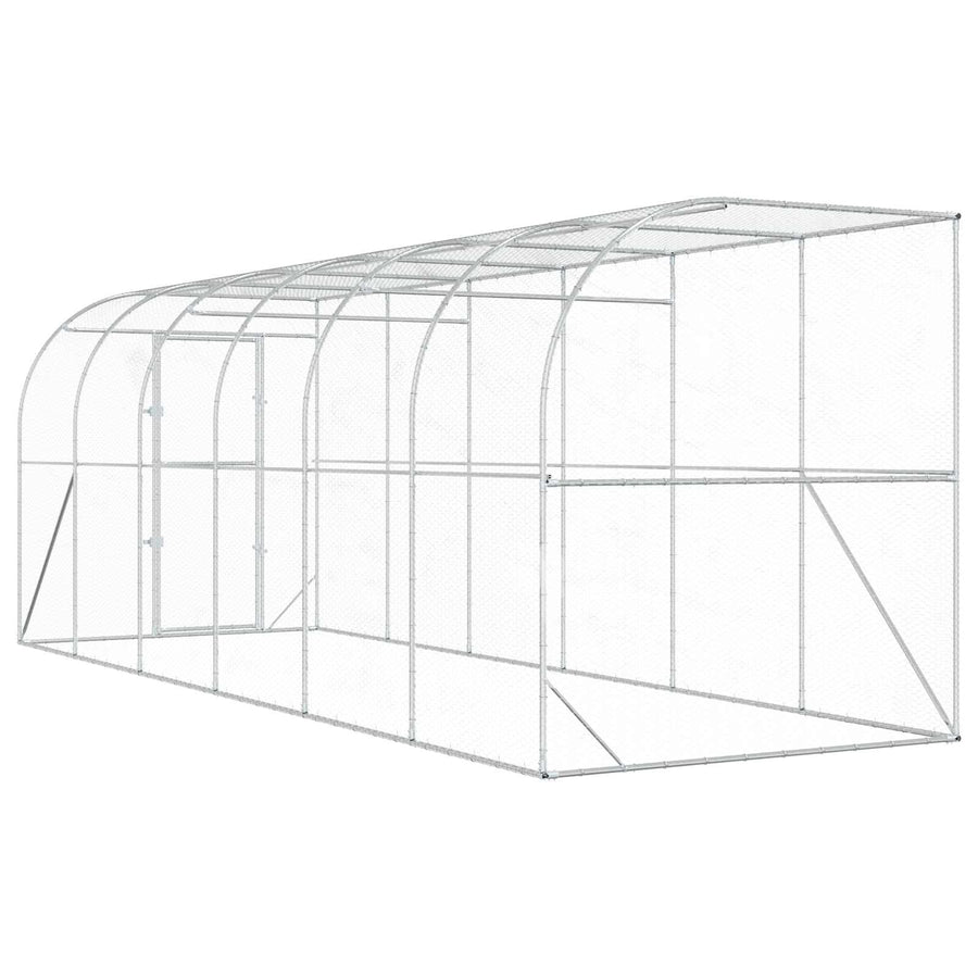 Against Wall Chicken Coop Silver 600 x 150 x 215 cm