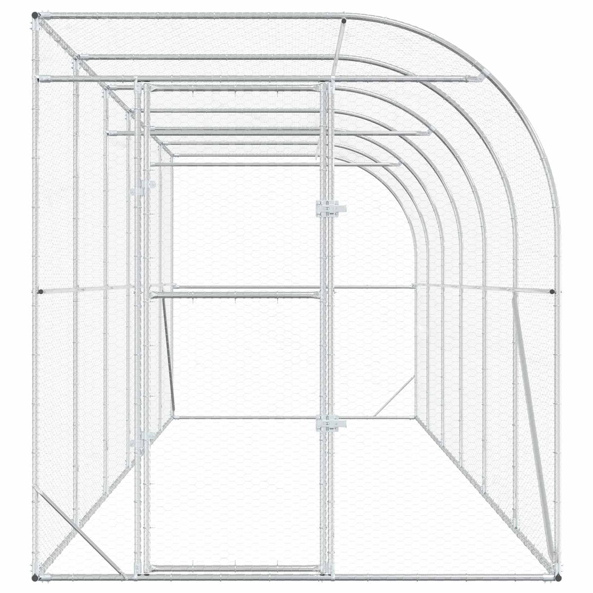 Against Wall Chicken Coop Silver 600 x 150 x 215 cm