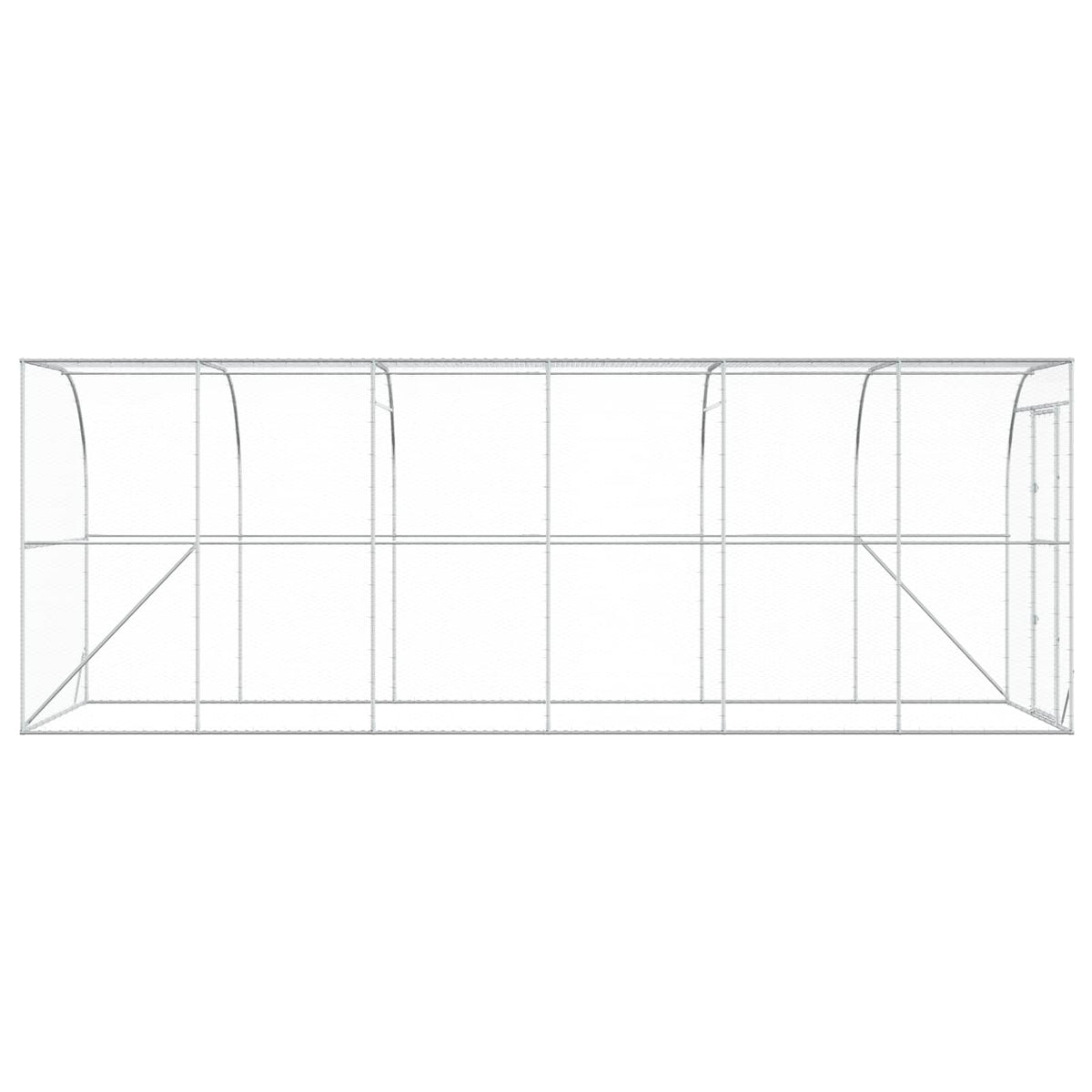 Against Wall Chicken Coop Silver 600 x 150 x 215 cm