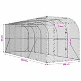 Against Wall Chicken Coop Silver 600 x 150 x 215 cm - Low Angle