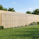 Against Wall Chicken Coop Silver 600 x 150 x 215 cm