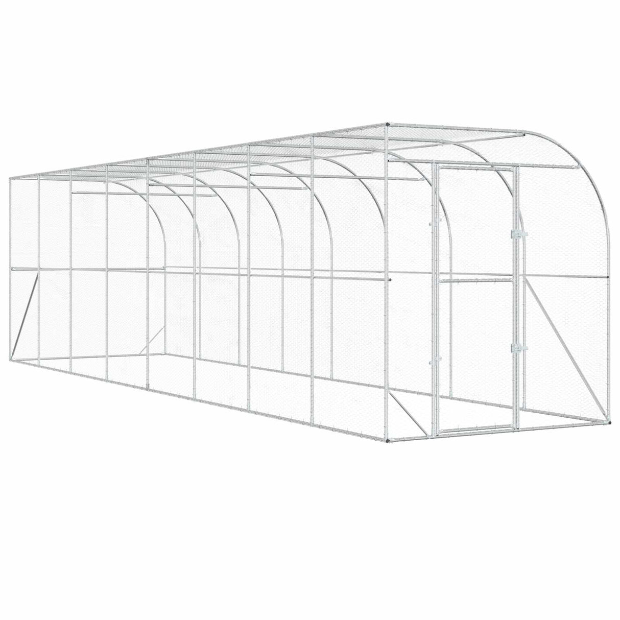 Against Wall Chicken Coop Silver 600 x 150 x 215 cm