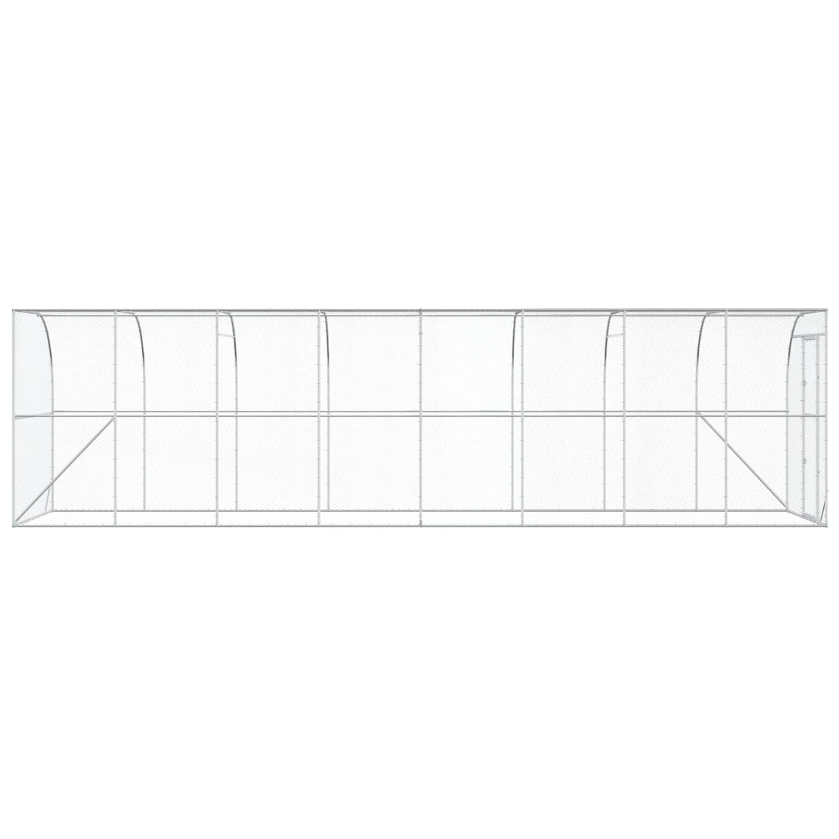 Against Wall Chicken Coop Silver 600 x 150 x 215 cm