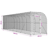 Against Wall Chicken Coop Silver 600 x 150 x 215 cm