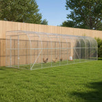 Against Wall Chicken Coop Silver 600 x 150 x 215 cm