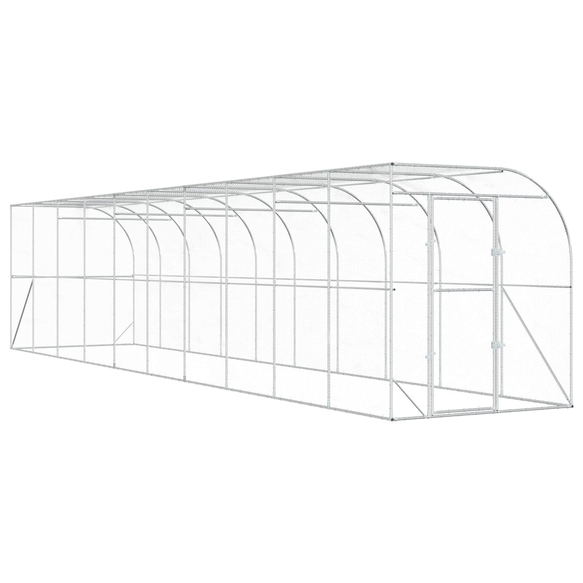 Against Wall Chicken Coop Silver 600 x 150 x 215 cm