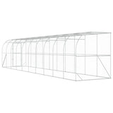 Against Wall Chicken Coop Silver 600 x 150 x 215 cm