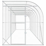 Against Wall Chicken Coop Silver 600 x 150 x 215 cm - Top-Down View