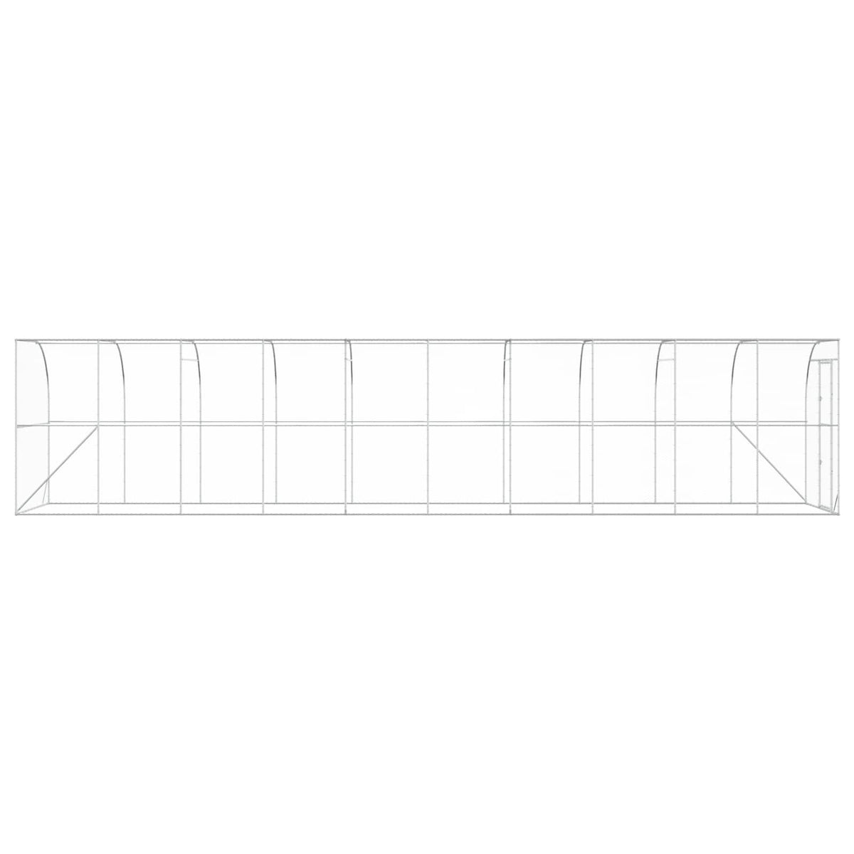 Against Wall Chicken Coop Silver 600 x 150 x 215 cm